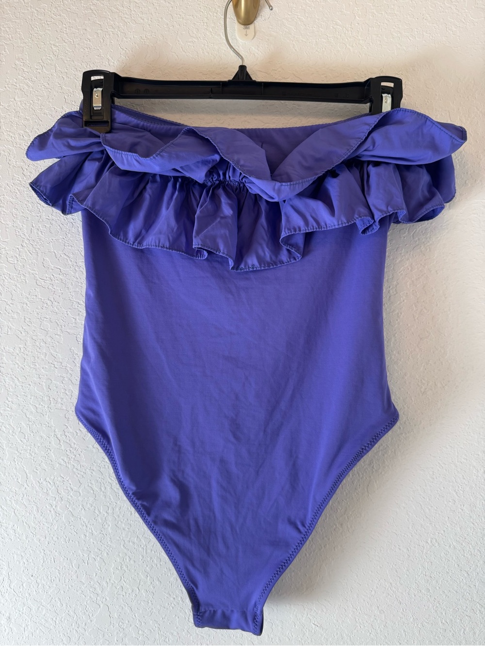 Zara Purple Ruffled bandeau bodysuit One- Piece size XS